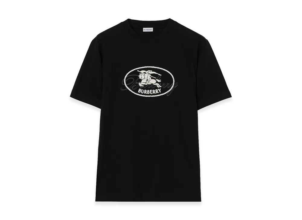 Burberry Knight Stamp Cotton Tee "Black"