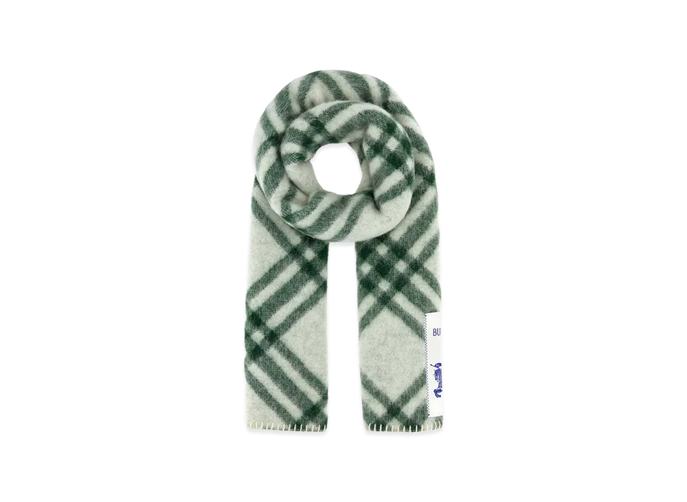 Burberry Embroidered Wool Scarf "Checked"