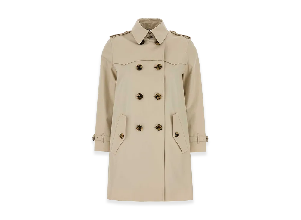 Burberry Women's Gabardine Trench Coat "White/Sand"