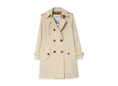 Burberry Women's Short Summerside Gabardine Trench Coat "Clam Beige"