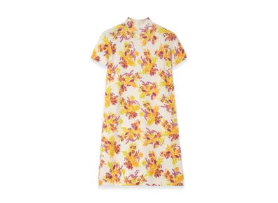 Burberry Women's Floral Cotton Blend Dress "Allium Purple"