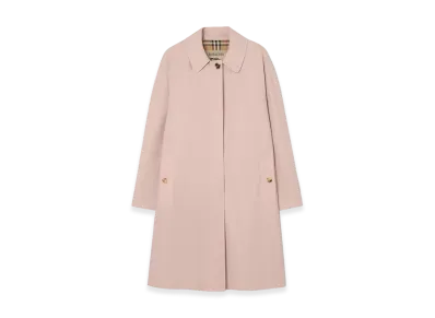 Burberry Women's Mid-length Tropical Gabardine Camden Car Coat "Pale Sugar Pink"