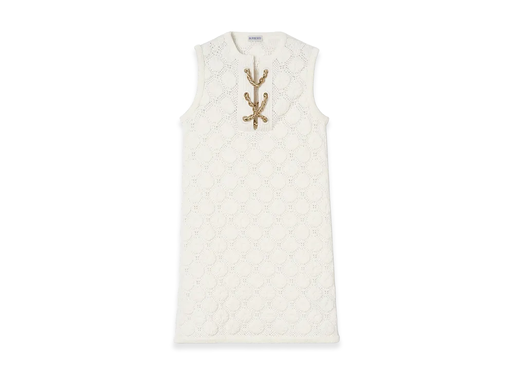 Burberry Women's Crochet Cotton Blend Dress "White"