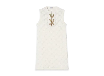 Burberry Women's Crochet Cotton Blend Dress "White"