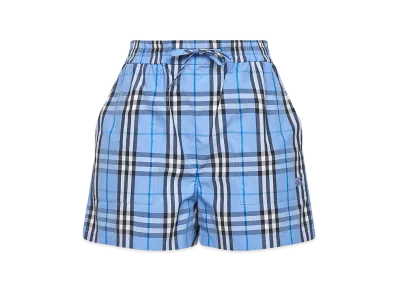 Burberry Women's Check Cotton Shorts "Light Blue"