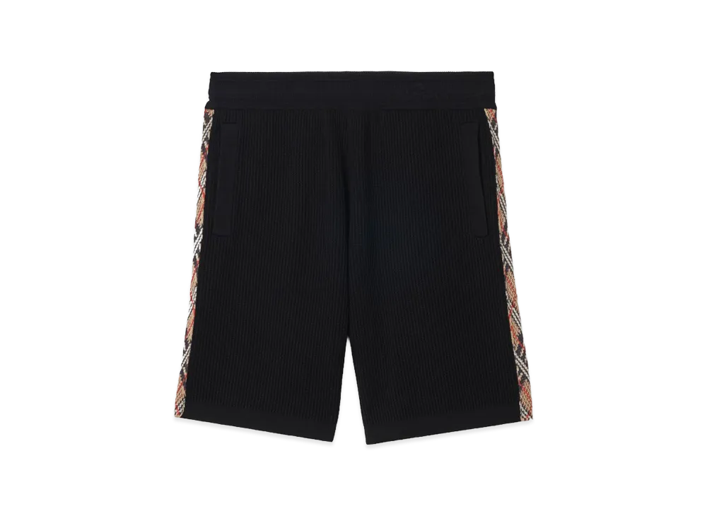 Burberry Check Trim Cotton Shorts "Black"