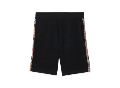 Burberry Check Trim Cotton Shorts "Black"