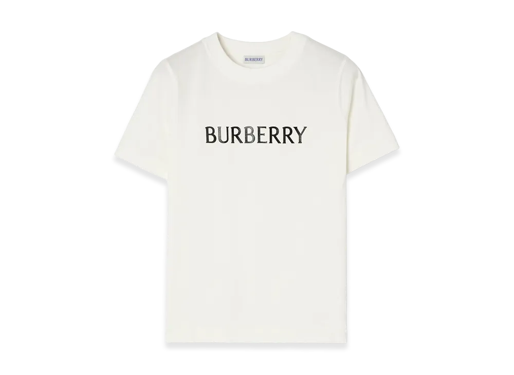 Burberry Women's Logo Cotton Tee "Chalk White"