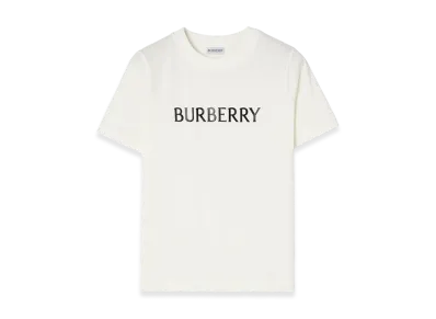 Burberry Women's Logo Cotton Tee "Chalk White"
