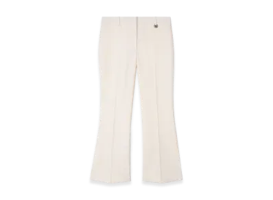 Burberry Women's Cropped Wool Flare Trousers "Cool Alabaster"