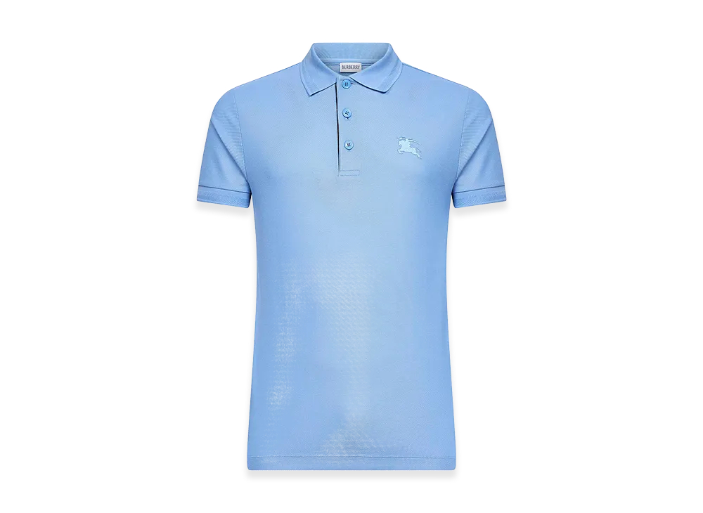 Burberry Cerulean Piquet Polo Shirt "Blue/Black"