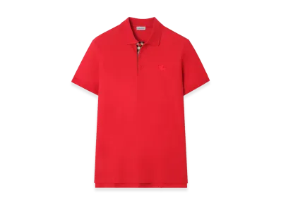 Burberry Cotton Polo Shirt "Currant Red"