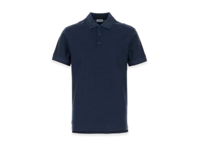 Burberry Eddie Cotton Polo Shirt With Ekd Embroidery "Denim"