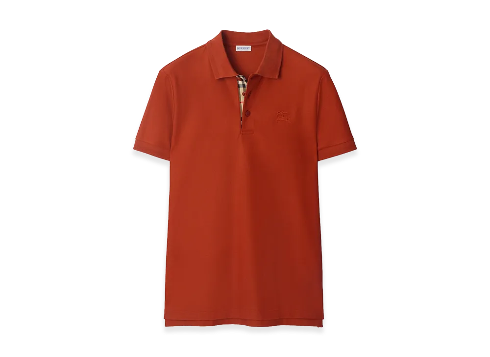 Burberry Cotton Polo Shirt "Fire Orange"