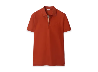 Burberry Cotton Polo Shirt "Fire Orange"