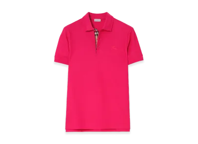 Burberry Cotton Polo Shirt "Jam Red"