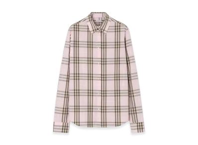 Burberry Women's Regular Fit Check Cotton Shirt "Mallow Pink"