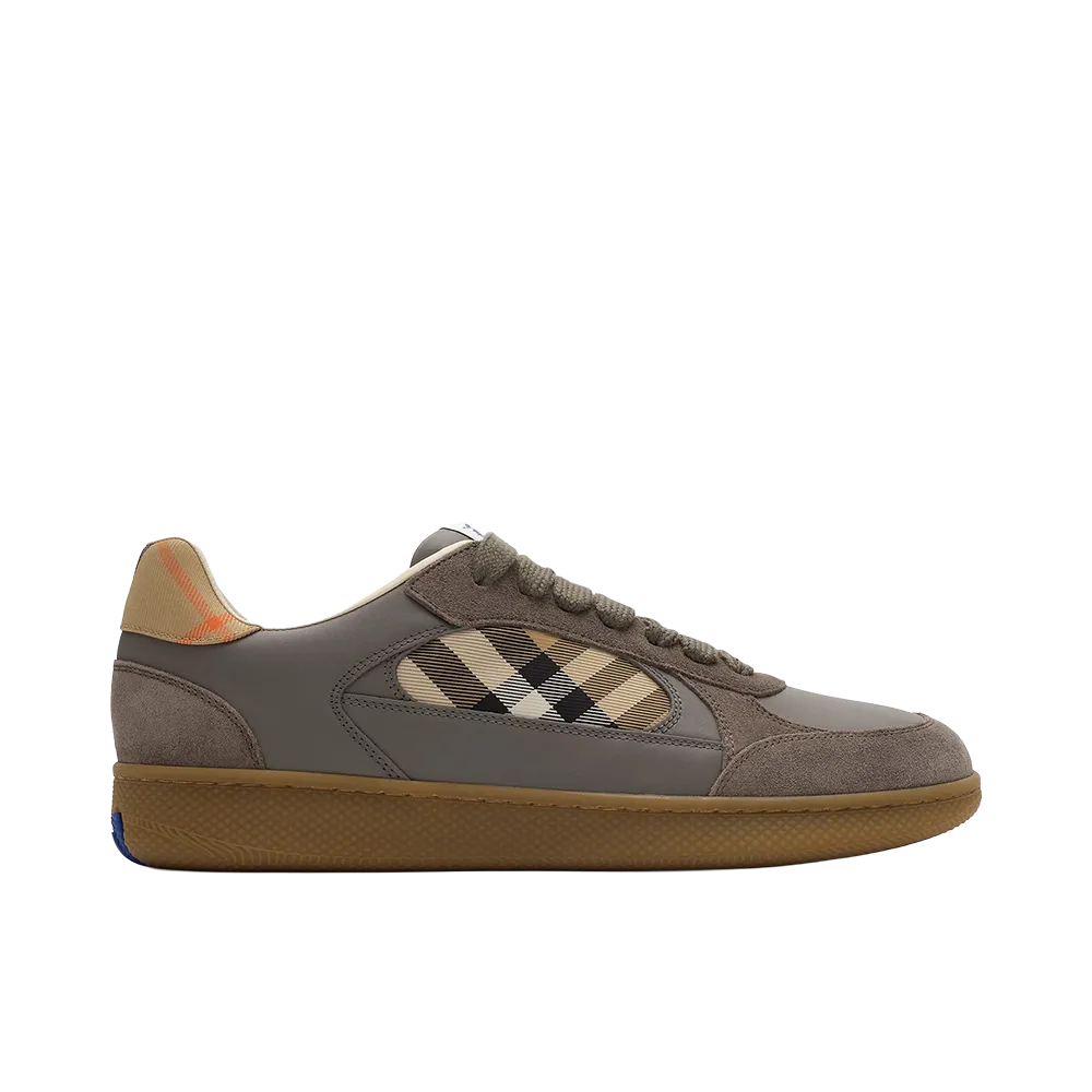 Burberry Terrace Sneaker In Leather, Suede And Check "Nude/Neutrals"