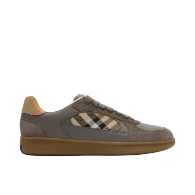 Burberry Terrace Sneaker In Leather, Suede And Check "Nude/Neutrals"