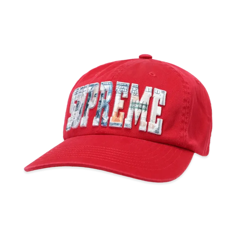 Supreme Embroidered Money Logo 6-Panel "Red"