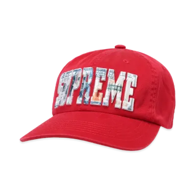Supreme Embroidered Money Logo 6-Panel "Red"