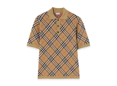 Burberry Embroidered Cotton Blend Polo Shirt "Checked"