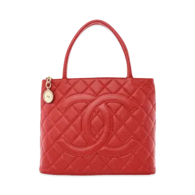 CHANEL Reprint Tote Caviarskin "Red/Gold"