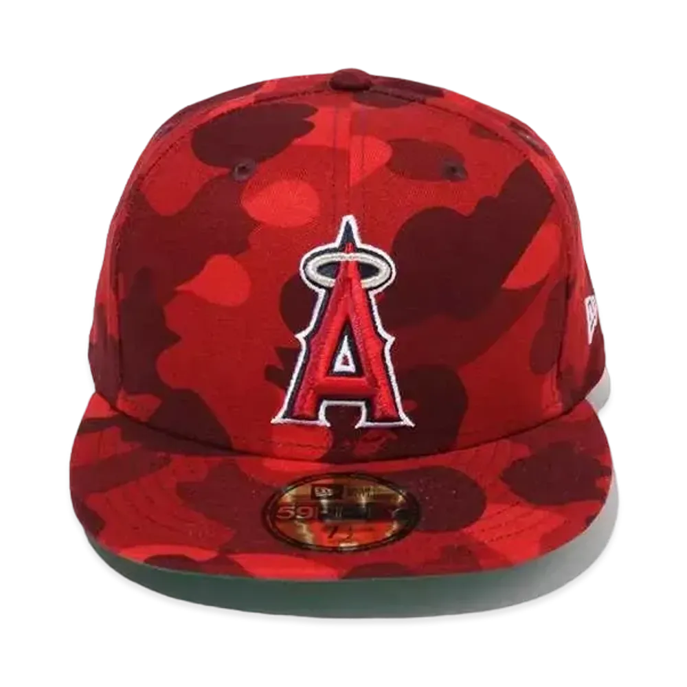 A BATHING APE x MLB x NEW ERA Los Angeles Angels 59Fiftiy Cap "Red"