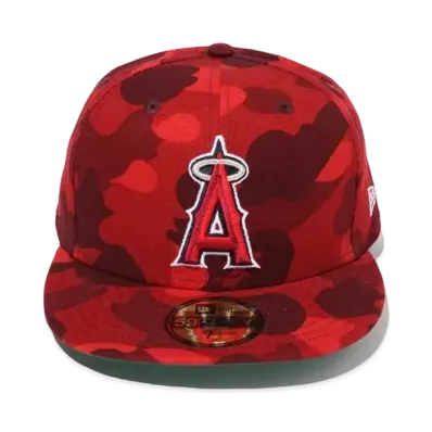 A BATHING APE x MLB x NEW ERA Los Angeles Angels 59Fiftiy Cap "Red"