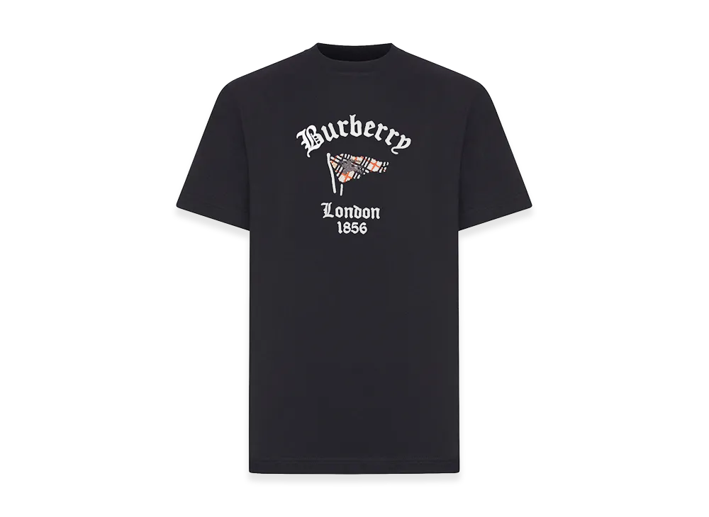 Burberry Cotton T-Shirt With Front Logo "Black"
