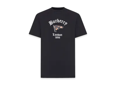 Burberry Cotton T-Shirt With Front Logo "Black"