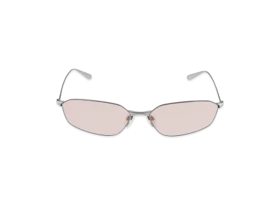 BALENCIAGA Invisible 2.0 Oval Sunglasses "Light Silver"