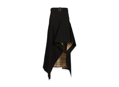 Burberry Women's Asymmetrical Trench Skirt "Black"