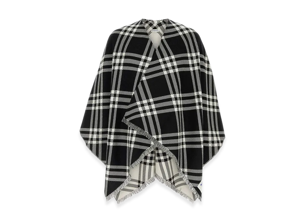 Burberry Embroidered Wool Blend Cape "Black"