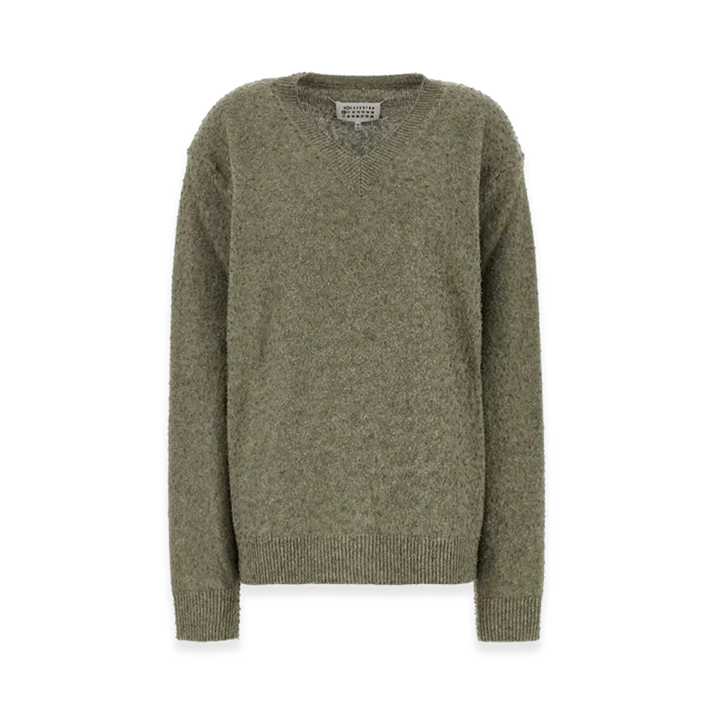 Maison Margiela Women's Sage Green Wool Blend Sweater "Green"