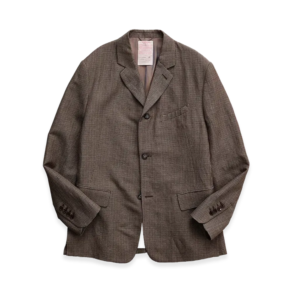 NICENESS B.Wobble Wool Linen V-Fork Jacket "Mocha"