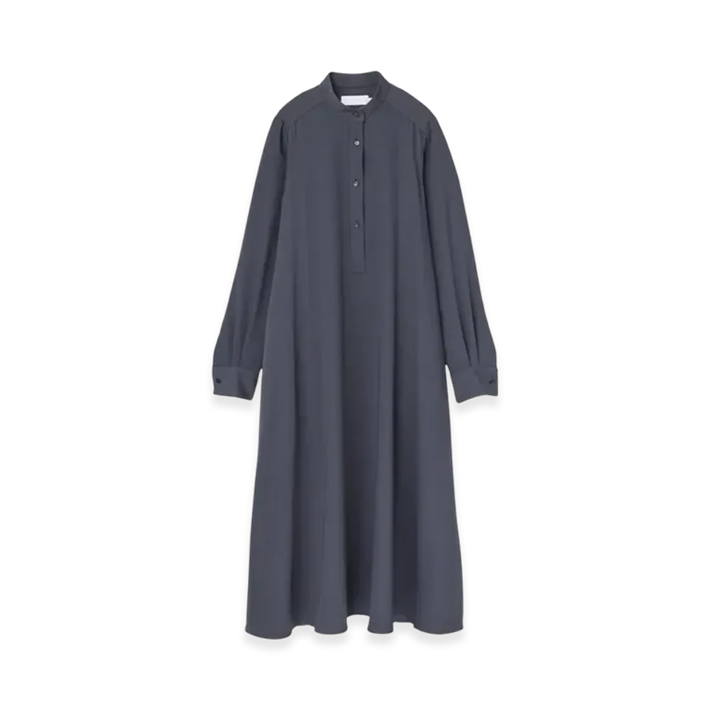 Graphpaper Satin Band Collar Dress "C.Gray"