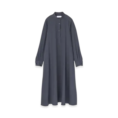 Graphpaper Satin Band Collar Dress "C.Gray"