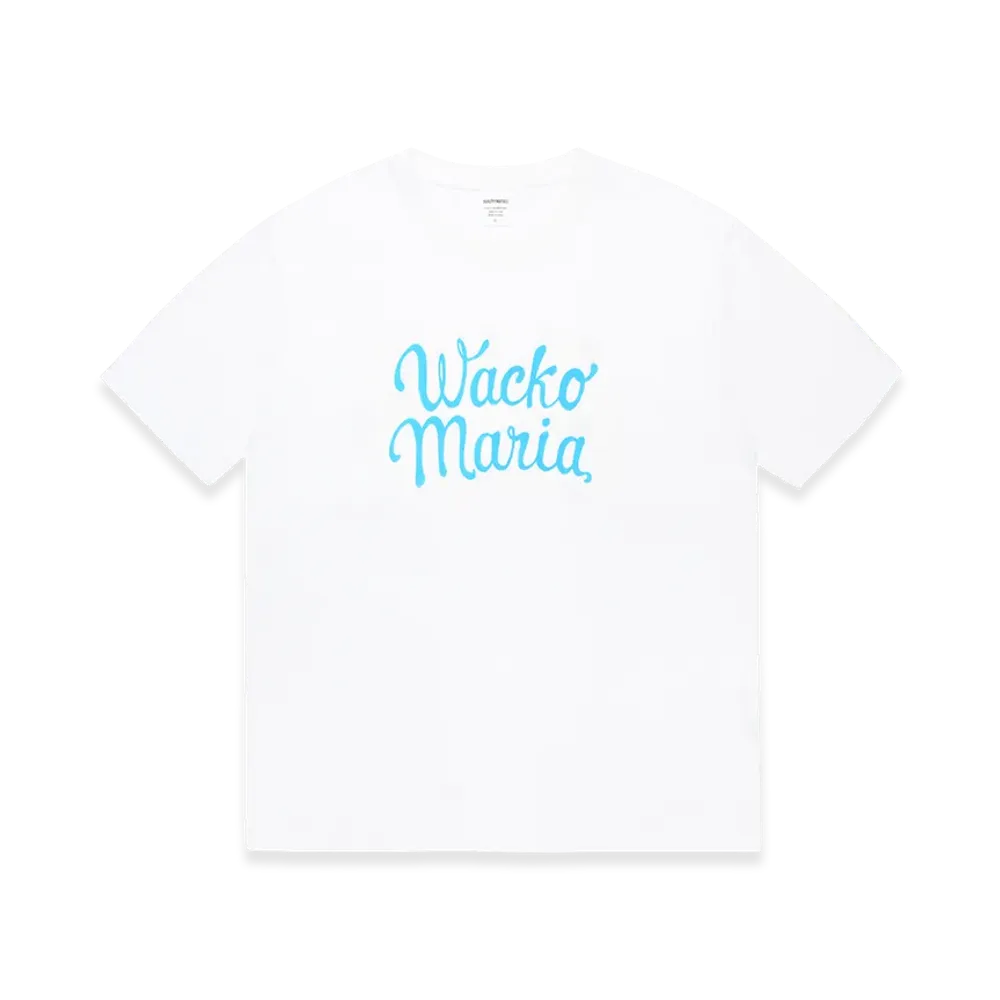 WACKO MARIA Washed Heavy Weight T-Shirt "White/Blue"