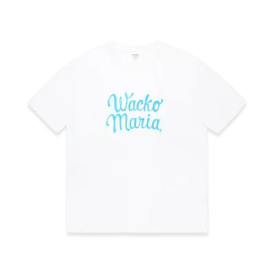 WACKO MARIA Washed Heavy Weight T-Shirt "White/Blue"