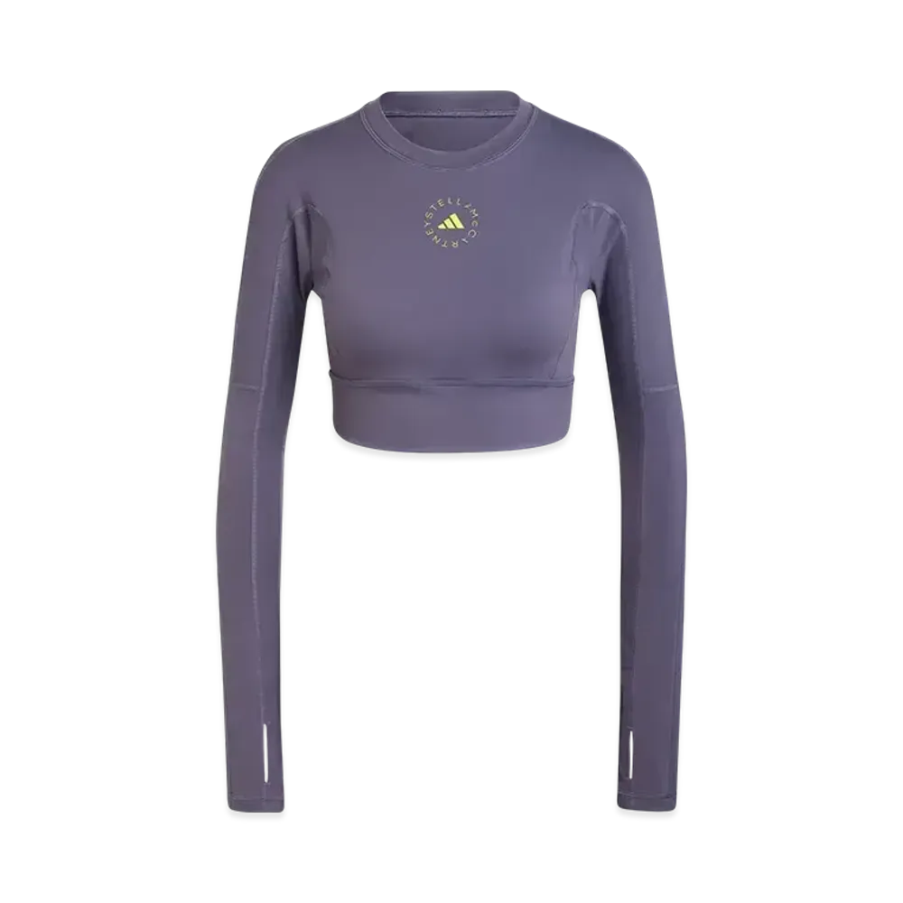 adidas by Stella McCartney True Strength Yoga Long Sleeve Crop Top "Trace Purple"