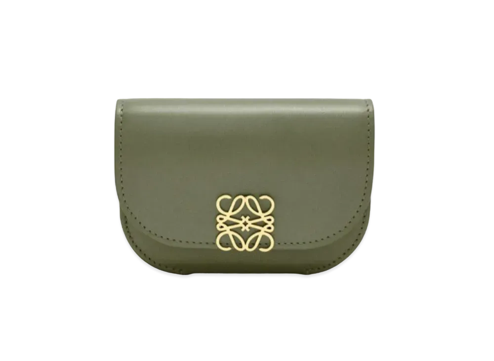 LOEWE Goya Cardholder In Silk Calfskin "Avocado Green"
