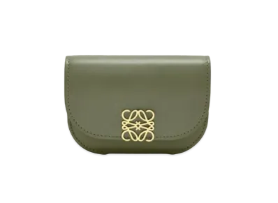 LOEWE Goya Cardholder In Silk Calfskin "Avocado Green"