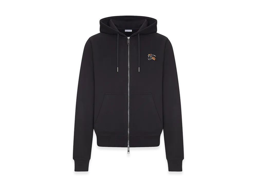 Burberry Cotton Sweatshirt With Zip And Hood "Black"