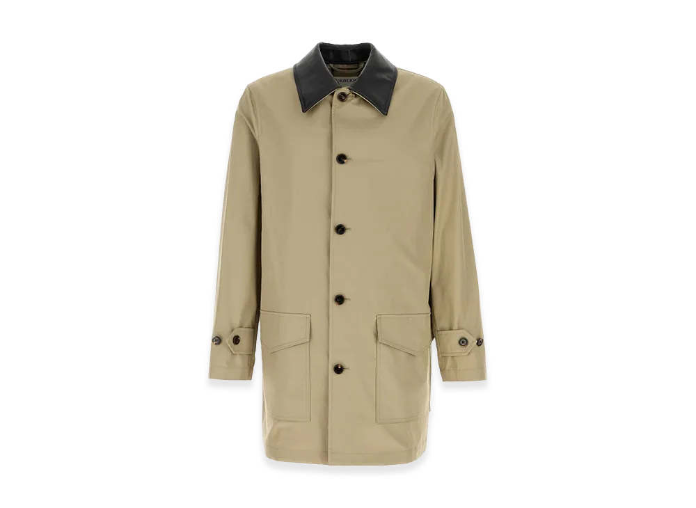 Burberry Cotton Meadowbank Overcoat "Beige/Cappuccino"