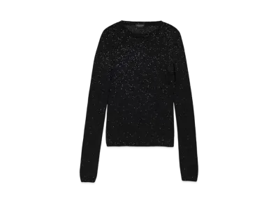 BALENCIAGA Women's Fitted Crewneck "Black"