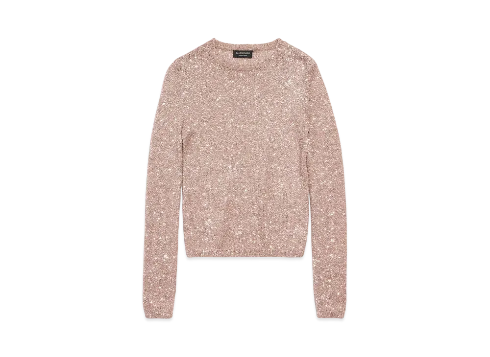 BALENCIAGA Women's Fitted Crewneck "Brown"