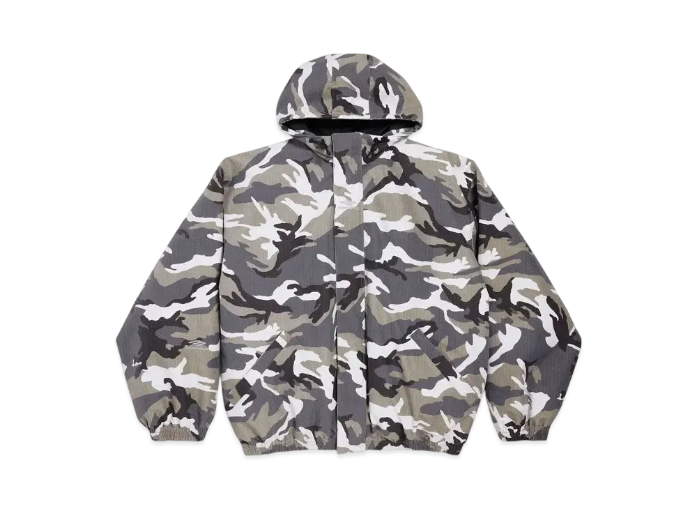 BALENCIAGA Men's Camo Ski Parka "Gray"
