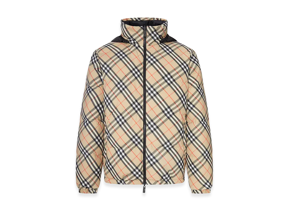 Burberry Snowdon Check Reversible Down Jacket "Nude/Neutrals"