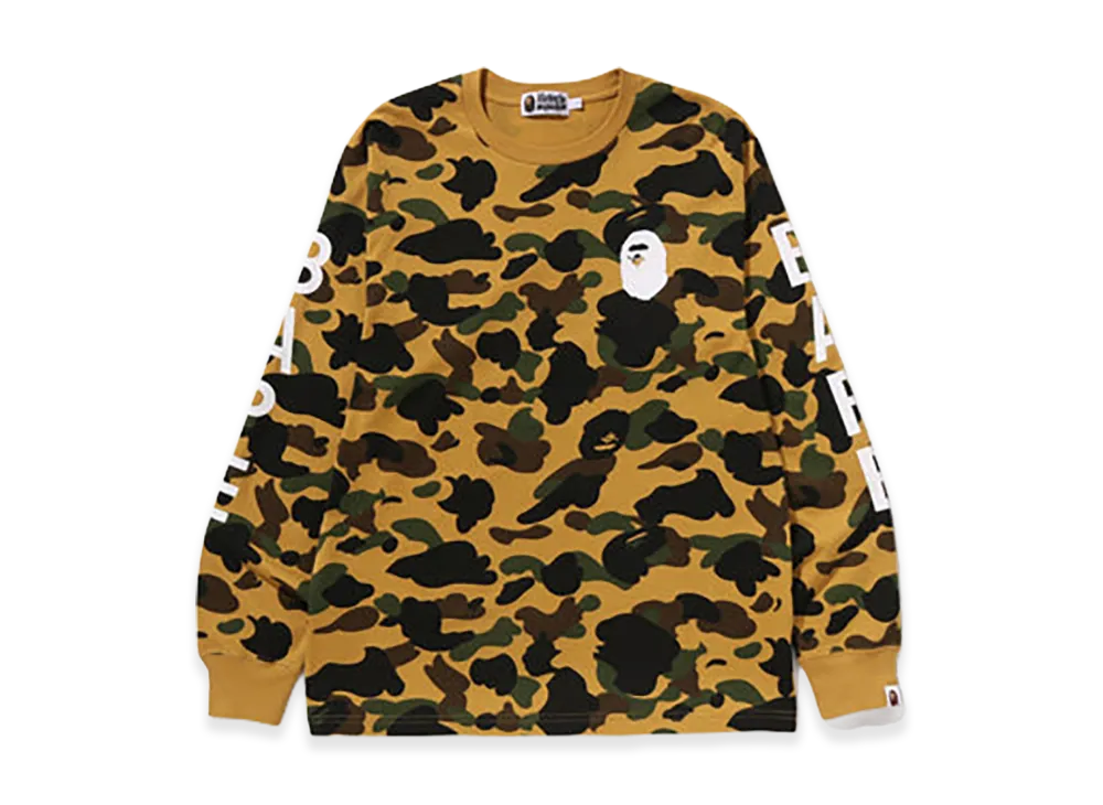 A BATHING APE 1ST Camo LS Tee "Yellow"